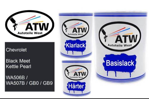 Chevrolet, Black Meet Kettle Pearl, WA506B / WA507B / GB0 / GB9: 1L Lackdose + 1L Klarlack + 500ml Härter - Set, von ATW Autoteile West.